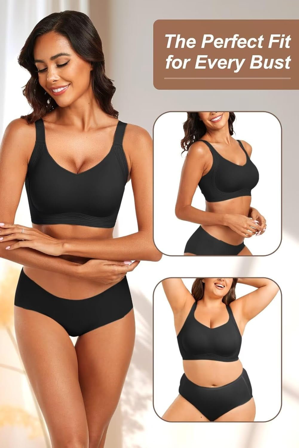 Women'S Seamless Wireless Push up Bras with Support and Lift No Underwire Bralettes Full Coverage Sport Everyday Bra
